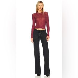 Free People H2O Crew Pullover in Raw Garnet Size Medium